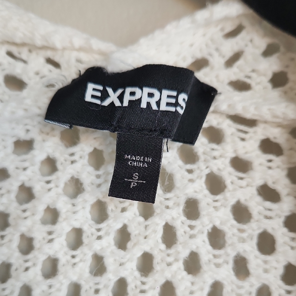 Express Ivory Open-Knit Cardigan - Picture 2 of 3
